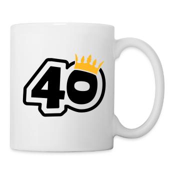 40 mit Krone - Tasse - Weiß - Rechts