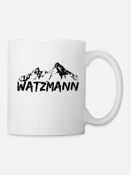 Berg Watzmann dessiné avec lettrage - Mug blanc - blanc
