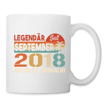 2018 September Vintage Geburtstagsgeschenk 2018 - Tasse - Weiß - Rechts