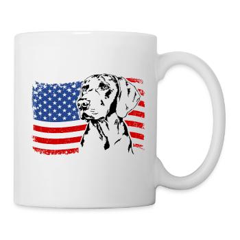 Weimaraner America Flag Dogs Hunting Dogs Wilsigns - Mug - white - Right