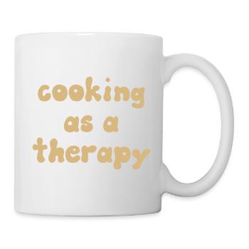 cooking as a therapy cooking shirt - Mug - white - Right