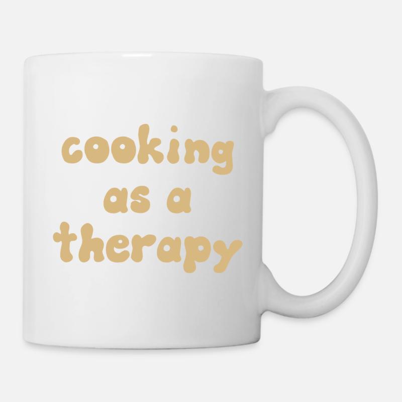 Cooking as a therapy cooking shirt - Mug blanc - blanc