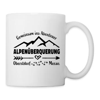Alpenüberquerung E5 - Gemeinsam Abenteuer -Freunde - Tasse - Weiß - Rechts
