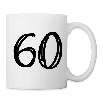 60. 60 YEARS. 60TH ANNIVERSARY. BIRTHDAY 60 YEARS. - Mug - white - Right