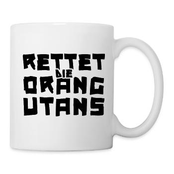 Schriftzug Rettet OU schwarz - Tasse - Weiß - Rechts