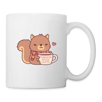 Cute Squirrel Loves Pumpkin Spice Latte - Mug - white - Right