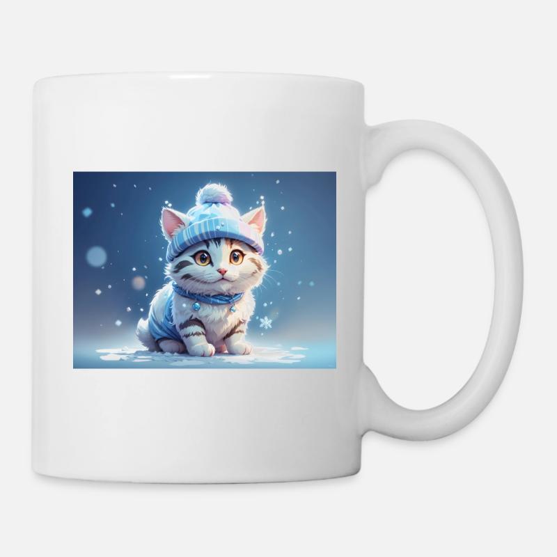 cat with hat - Mug - white