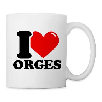 J’aime orges prénom - Mug blanc - blanc - Droite