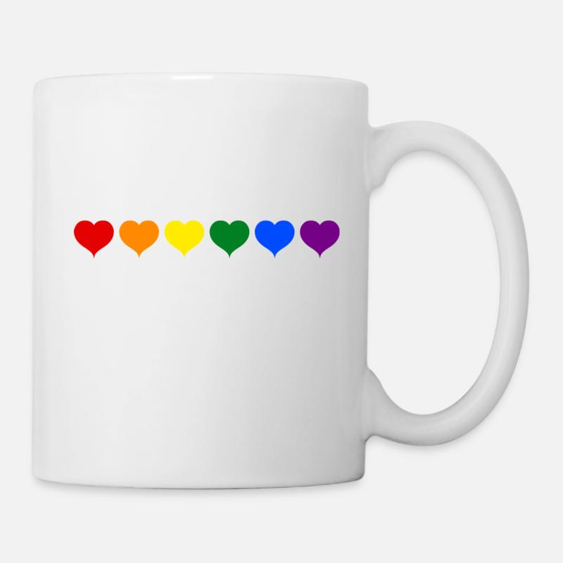 lgCœur Arc-en-Ciel: Mode & Passion des Couleurs 🌈 - Mug blanc - blanc