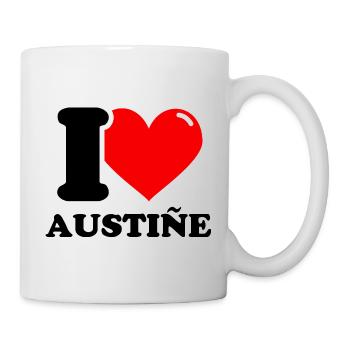 J’aime austiñe Prénom - Mug blanc - blanc - Droite