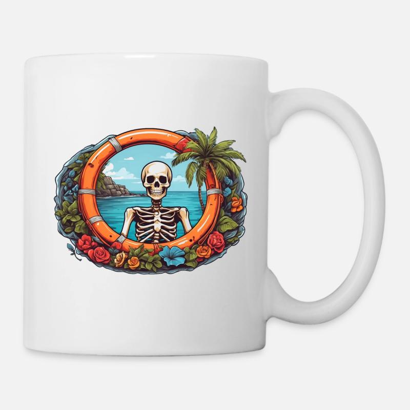 Tropisches Skelett - Tasse - Weiß
