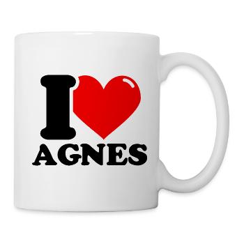 I love agnes Vorname - Tasse - Weiß - Rechts
