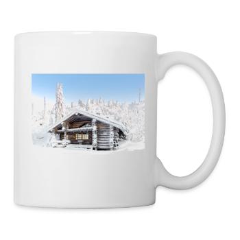 Winterliche Hüttenidylle - Tasse - Weiß - Rechts