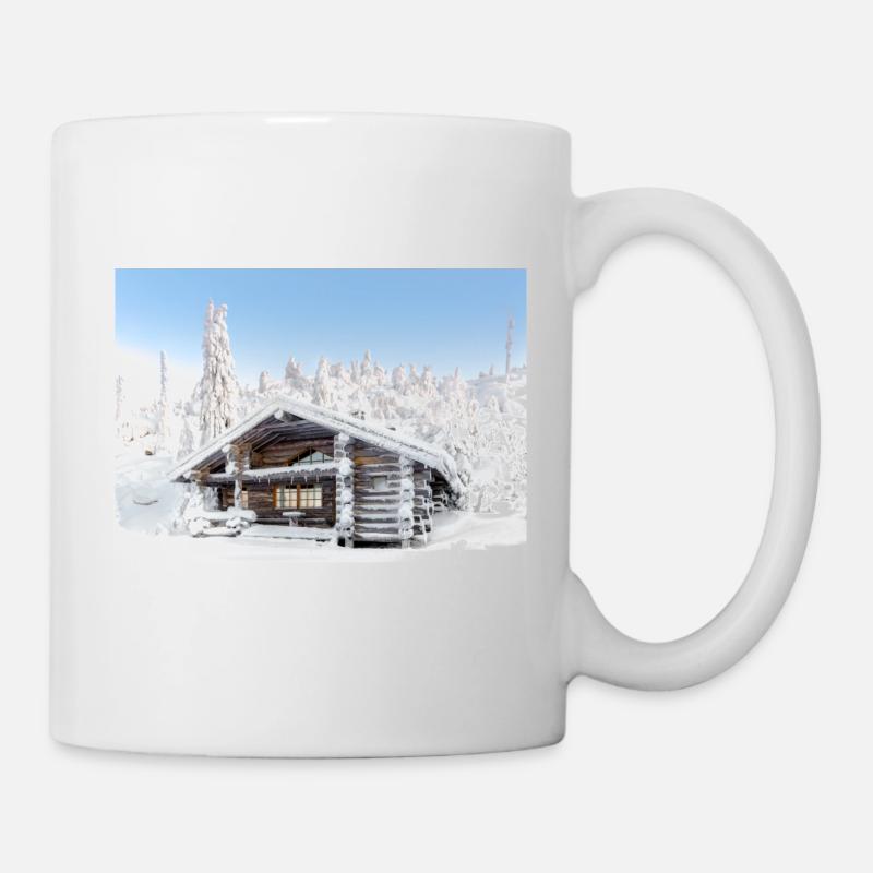 Winter hut idyll - Mug - white