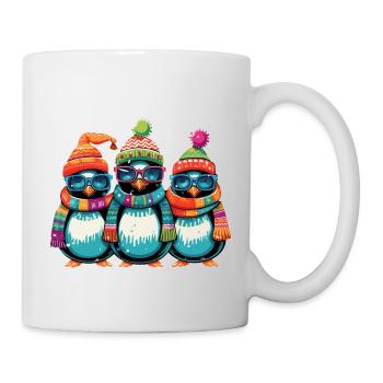 Drôle de Noël pingouins cool - Mug blanc - blanc - Droite