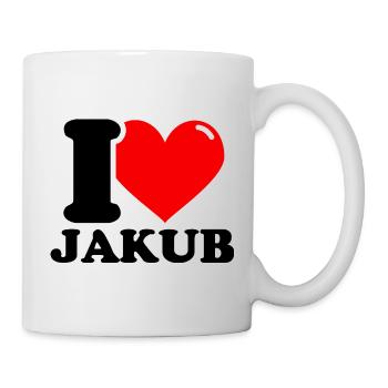 J’aime jakub Prénom - Mug blanc - blanc - Droite