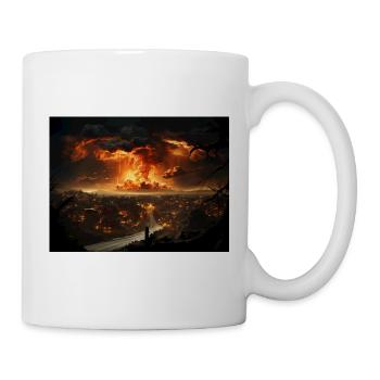 Atomexplosion über der Stadt - Tasse - Weiß - Rechts