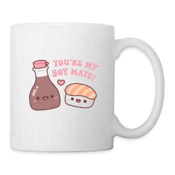 Süße Sojasauce und Sushi Du bist mein Soja-Kumpel - Tasse - Weiß - Rechts