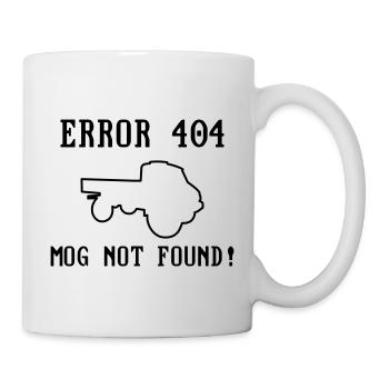 Error 404 Mog not found! - editable - Unimog - Mug - white - Right
