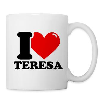 I love teresa Vorname - Tasse - Weiß - Rechts