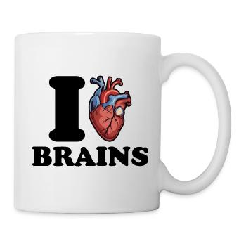 Ich liebe Brains - Tasse - Weiß - Rechts
