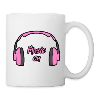 Music on Kopfhörer rosa - Tasse - Weiß - Rechts