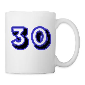 30. 30 JAHRE. 30-JÄHRIGES JUBILÄUM. 30-JÄHRIGES JUBILÄUM. - Tasse - Weiß - Rechts
