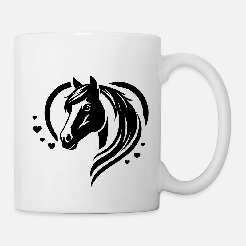 Pferdekopf Herz - Tasse - Weiß