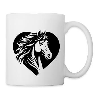 Coeur de tête de cheval - Mug blanc - blanc - Droite