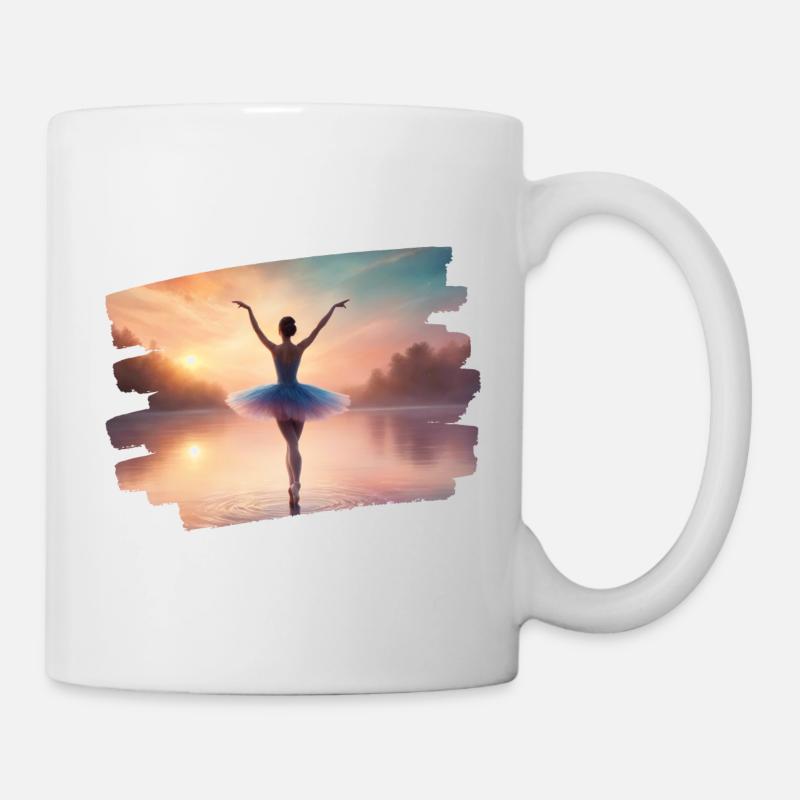 Ballerine dansante sur le lac 3 - Mug blanc - blanc