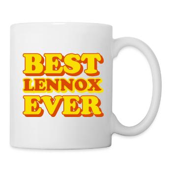 Lustiges Geschenk mit Vornamen Lennox - Tasse - Weiß - Rechts