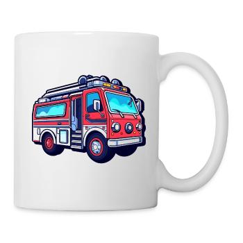 Illustration de camion de pompiers - Mug blanc - blanc - Droite