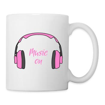 Casque DJ Music on Femme rose - Mug blanc - blanc - Droite