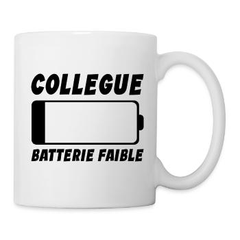 Collègue Fatigué Cadeau Humour Batterie Faible - Mug blanc - blanc - Droite
