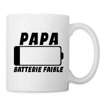 Papa Batterie Faible - Cadeau Humour - Mug blanc - blanc - Droite