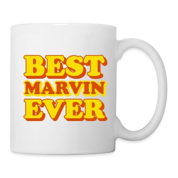 Lustiges Geschenk mit Vornamen Marvin - Tasse - Weiß - Rechts