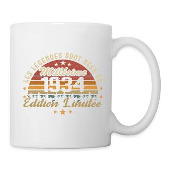 Millésime 1934 Cadeau 90e Anniversaire 90 ans - Mug blanc - blanc - Droite