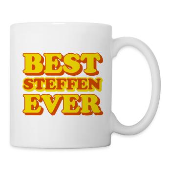 Steffen Vorname Lustiges Geschenk - Tasse - Weiß - Rechts