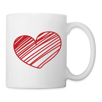 Je t’aime, mon cœur. Grand Cœur - Mug blanc - blanc - Droite