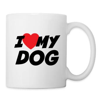Ich liebe meinen Hund - Tasse - Weiß - Rechts