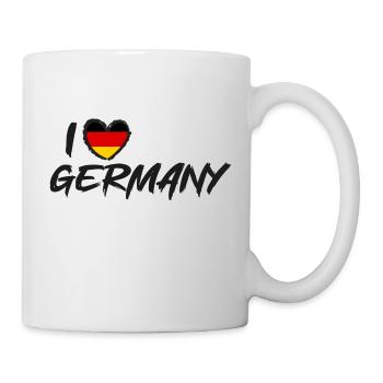 I Love Germany Deutschlandflagge Herz - Tasse - Weiß - Rechts