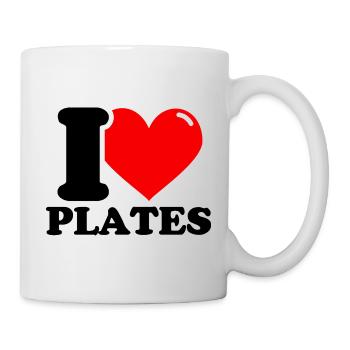 Ich liebe Teller – Fitness-Gewichtheben lustig - Tasse - Weiß - Rechts