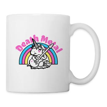 Death Metal - Fantasy lustiger Einhorn-Gitarrist - Tasse - Weiß - Rechts