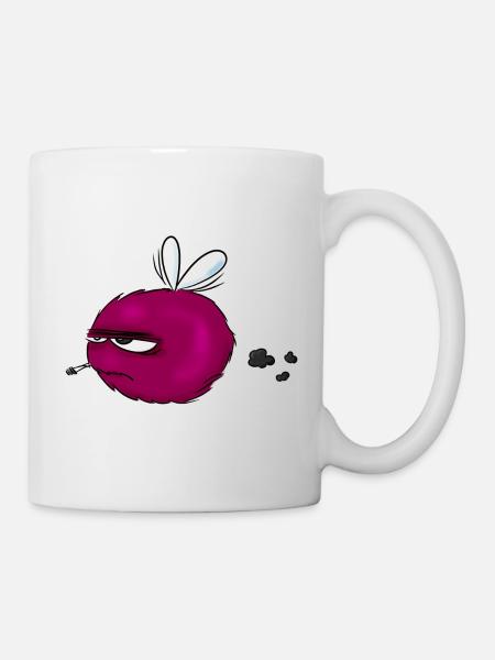 Grummelhummel lustiges Cartoon Hummel - Tasse - Weiß