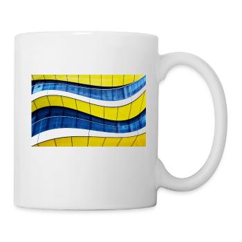 Yellow - Blue waves - Mug - white - Right