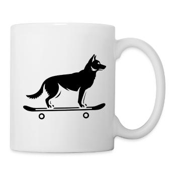 Dog Shepherd Skateboard Skateboarder - Mug blanc - blanc - Droite
