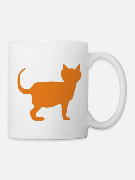 katze orange - Tasse - Weiß