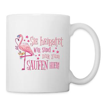 Enterrement de vie de garçon Flamingo Booze disant drôle qu’elle se marie - Mug blanc - blanc - Droite