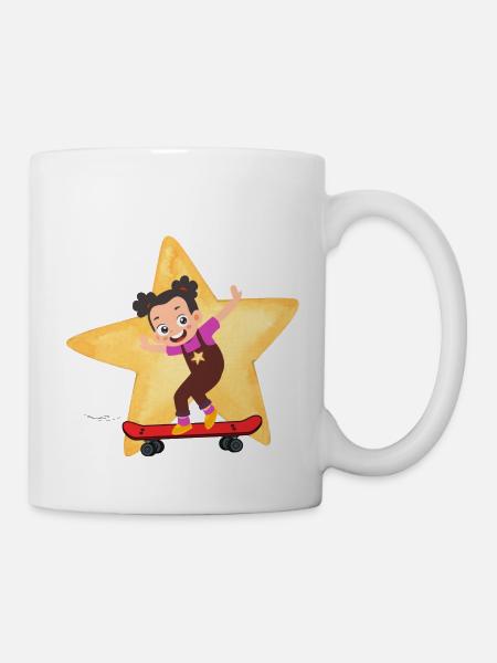 Skatergirl - Tasse - Weiß