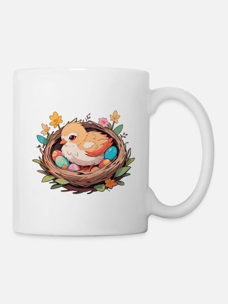 Osternest mit Küken - Tasse - Weiß